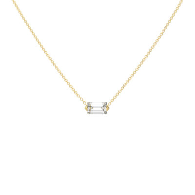 Collier diamant baguette 5x3