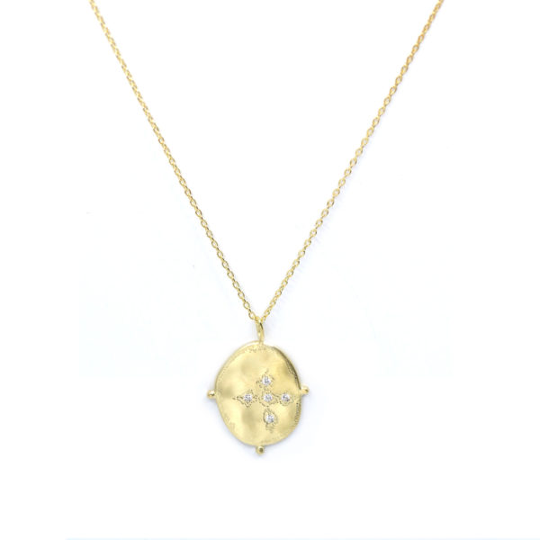 Collier Mystique chaîne fine Croix et boules