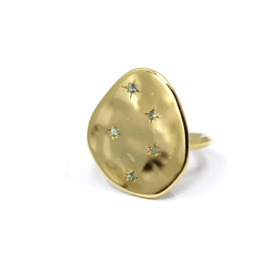 Bague Pluie d'Etoile vermeil et saphirs verts