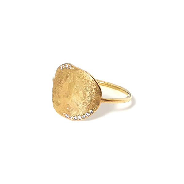 Bague Galet en or 18cts et diamants
