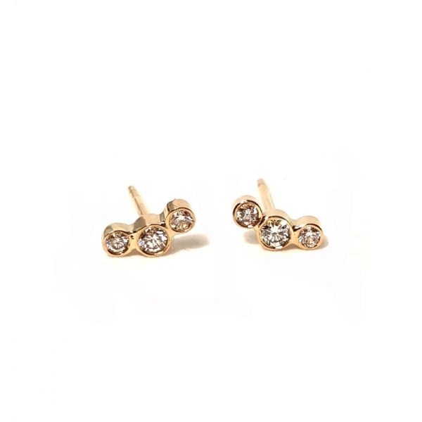 Boucles d'oreilles en or 18cts et 3 diamants