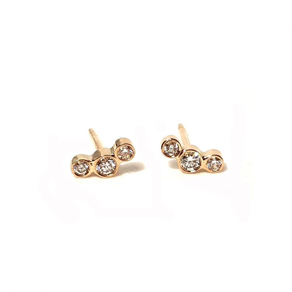 Boucles d'oreilles en or 18cts et 3 diamants