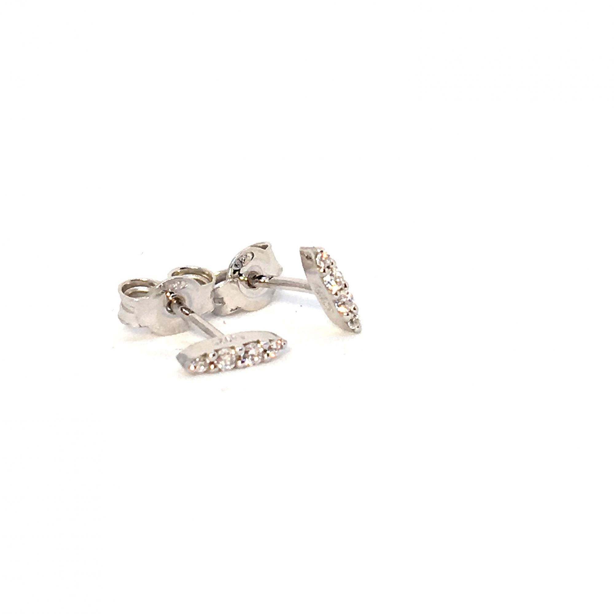 Boucles d'oreilles puces en argent et zircons