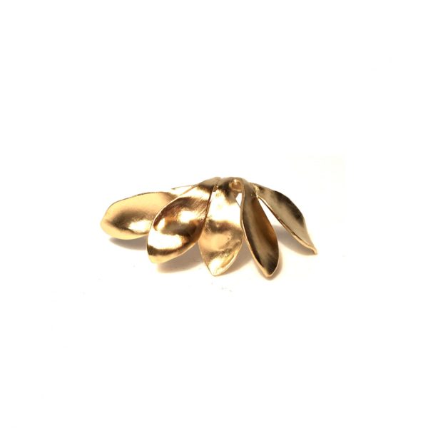 Mono boucle d'oreille Magnolia argent plaqué or jaune
