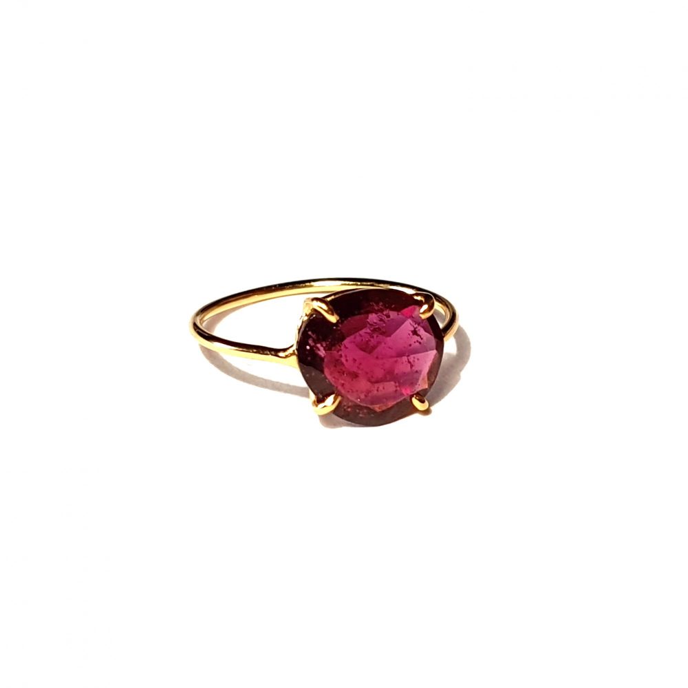 Bague argent plaqué et rhodolite