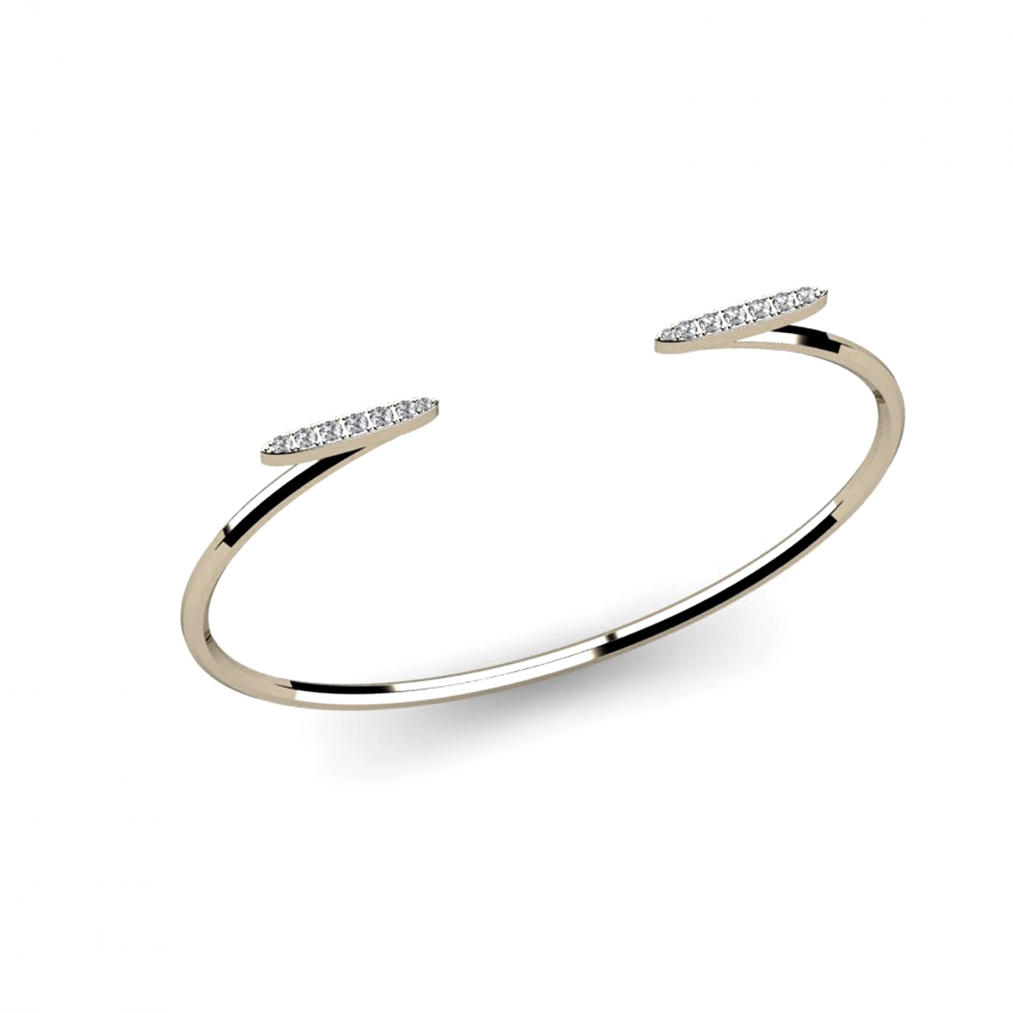 Bracelet jonc en argent 925 et zircons