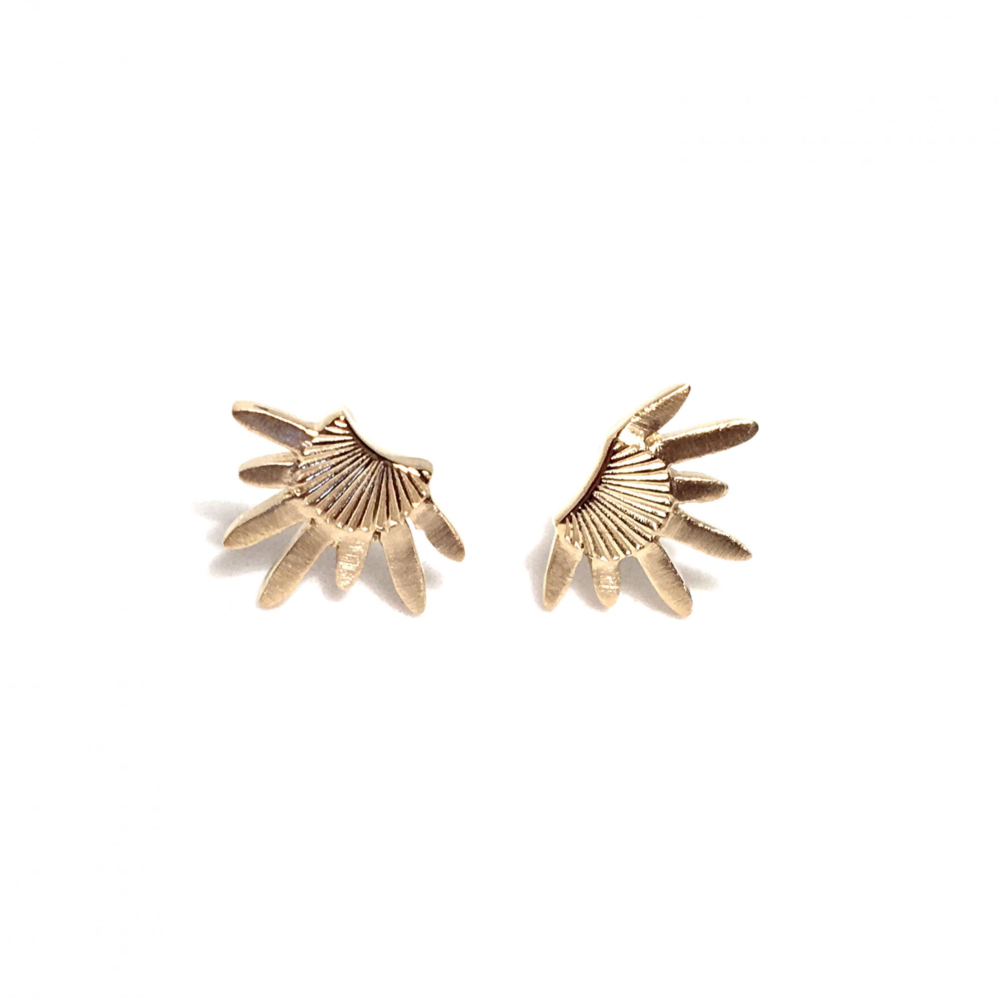 Boucles d'oreilles Petits Soleils gravés argent plaqué or