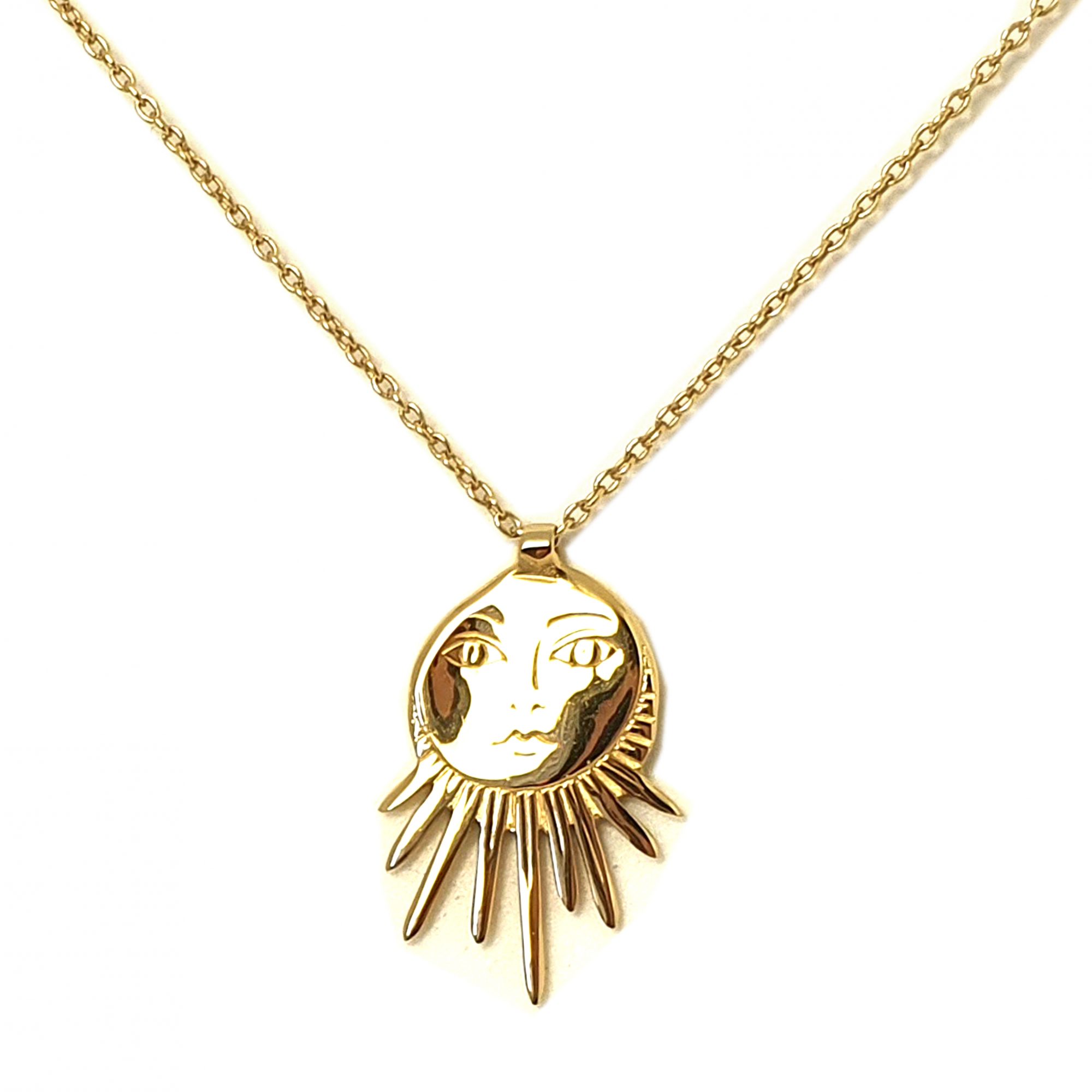 Collier Grand Soleil argent plaqué or