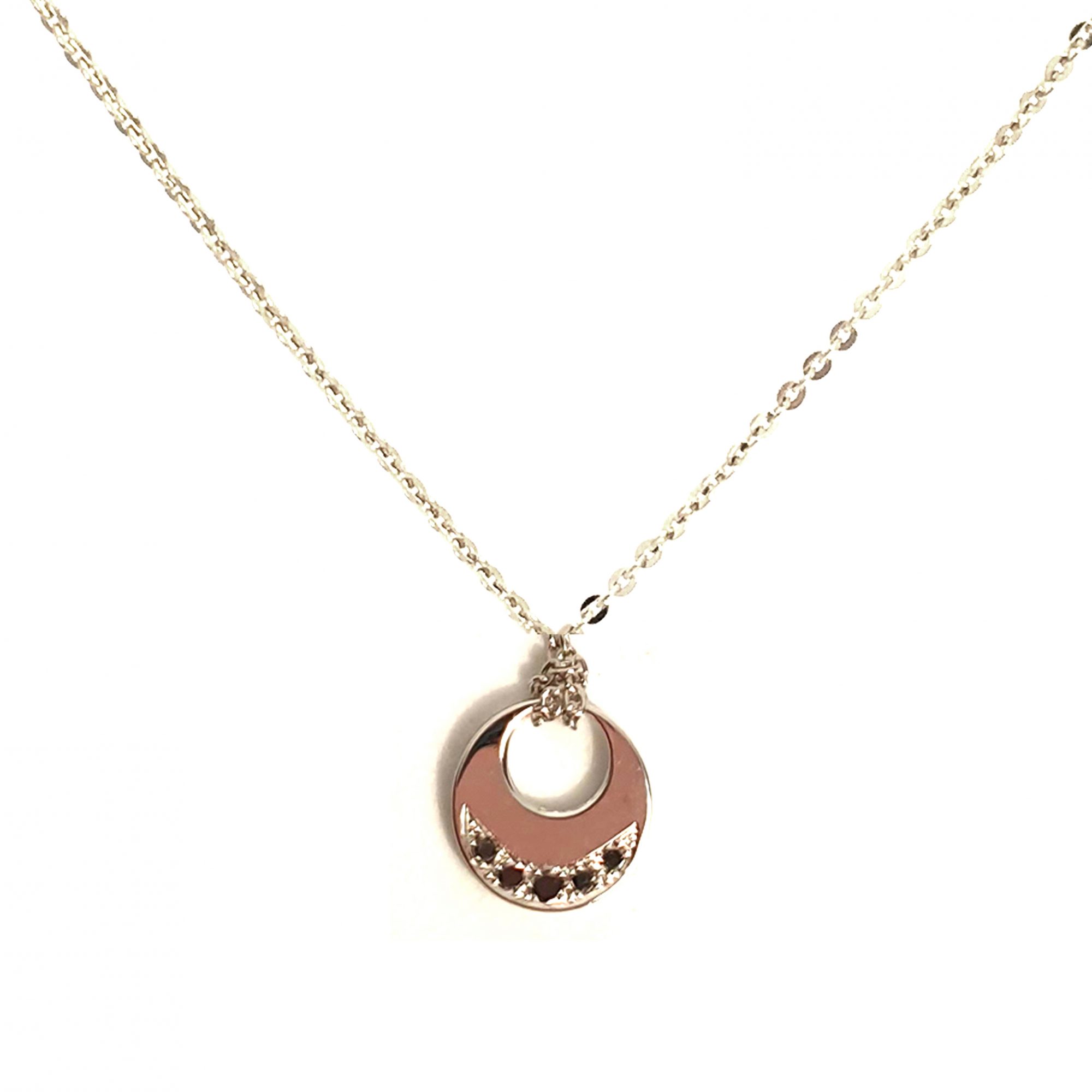 Collier Eclipse en argent et diamants noirs