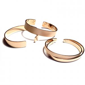 Bracelet bande argent plaqué or