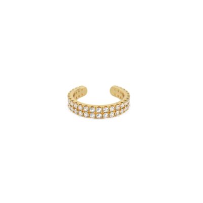 bague oreille vermeil zircons 2 rangs