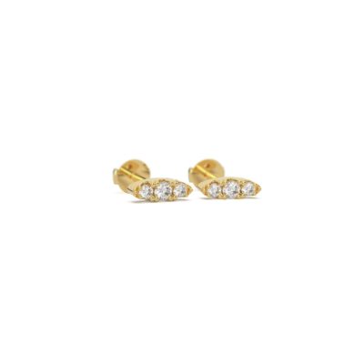 boucles d'oreilles 6mm vermeil et zircons