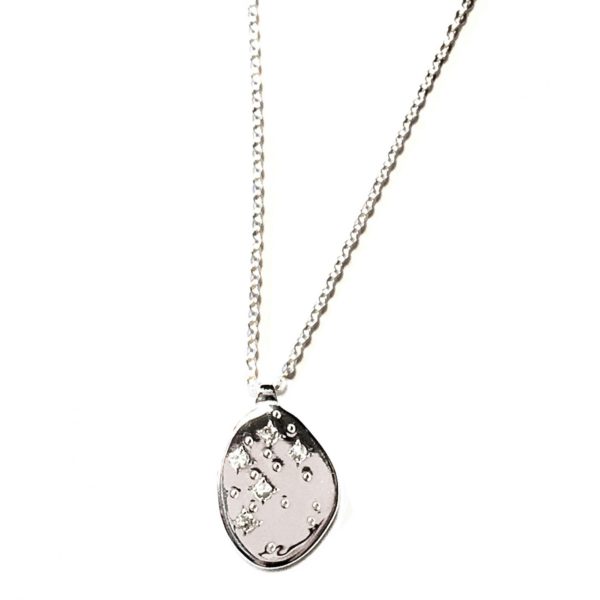 Collier en argent massif et saphirs verts pâles Pluie d'Etoiles