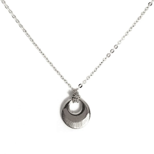 Collier Eclispe en argent massif et pendentif gravé