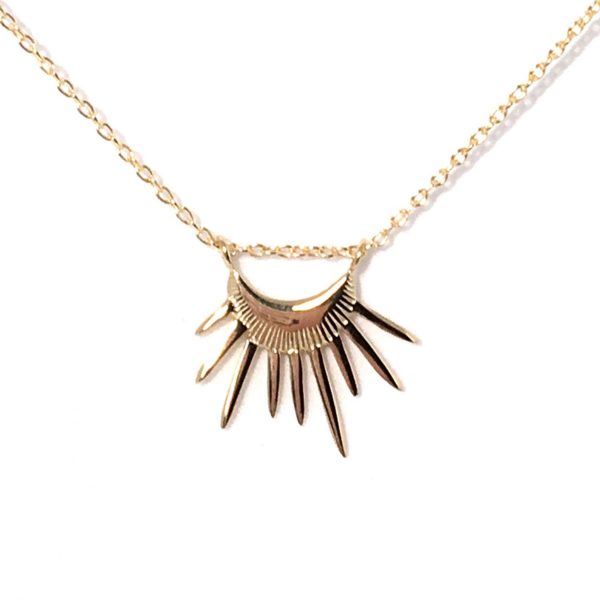 Collier Eclipse en or gravé 18ct