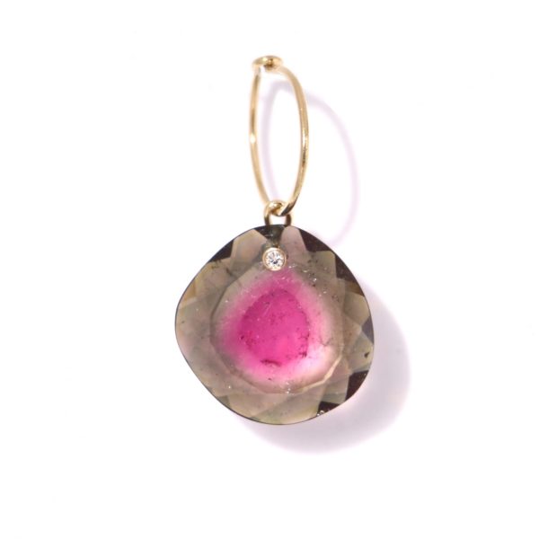 Mono créole Aube, Tourmaline melon d'eau et diamant