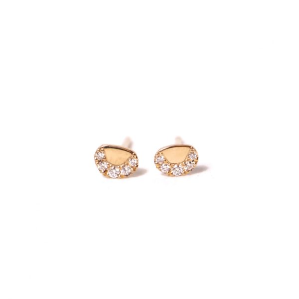 Boucles d'oreilles Galets en or et 5 diamants