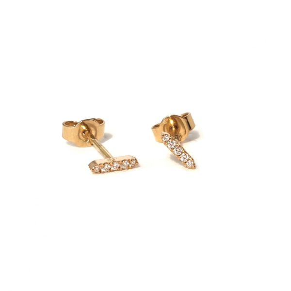 Boucles d'oreilles or et 5 diamants