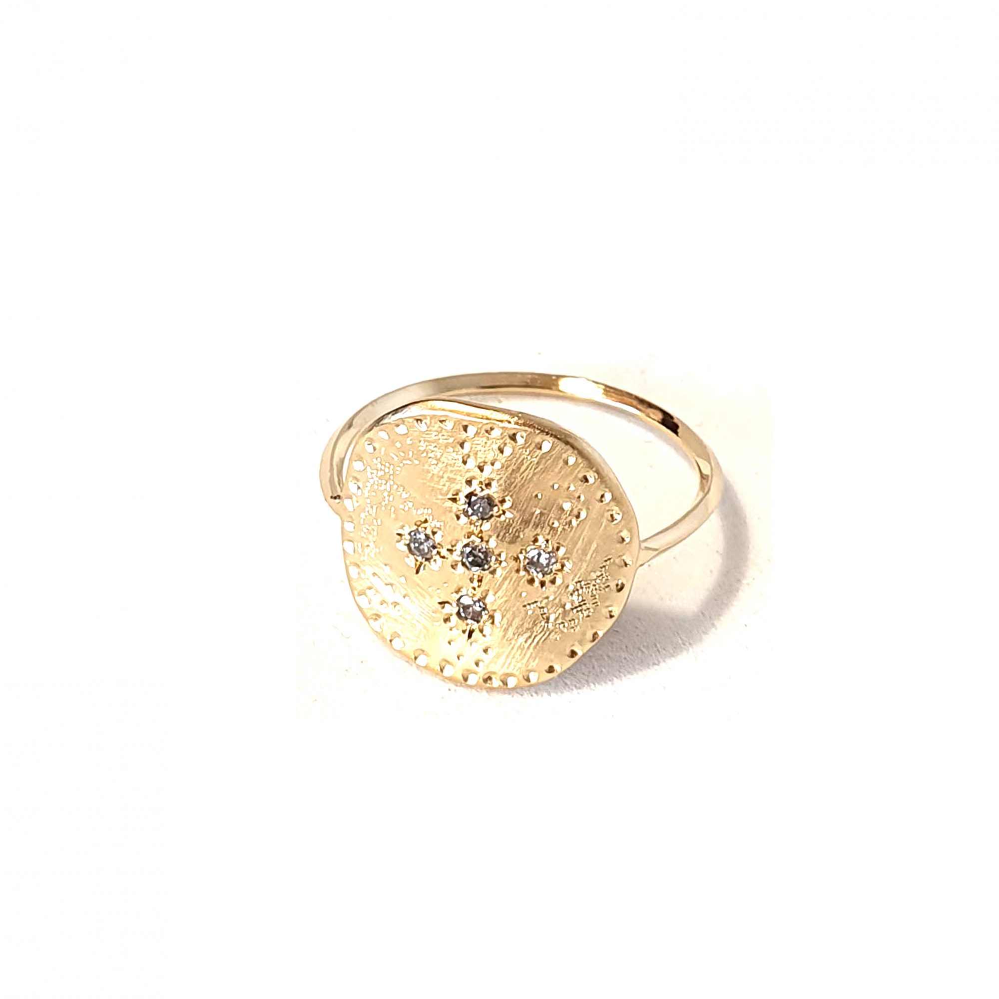 Bague Mystique argent plaqué et diamants gris - modèle petit