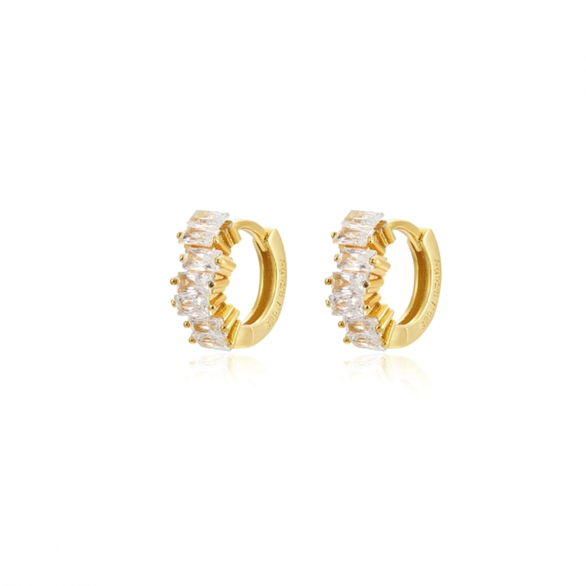 Créoles vermeil et zircons taille princesse