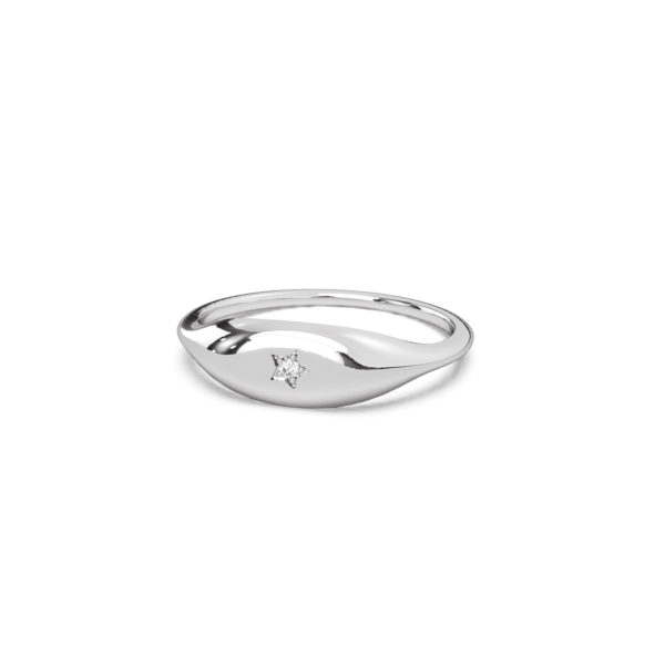 Bague Mystique 1 zircon serti étoile argent