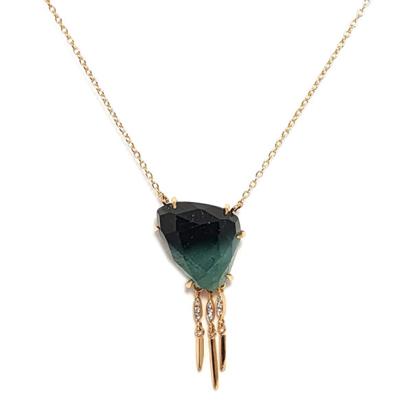 Collier Aube, tourmaline bicolore et diamants