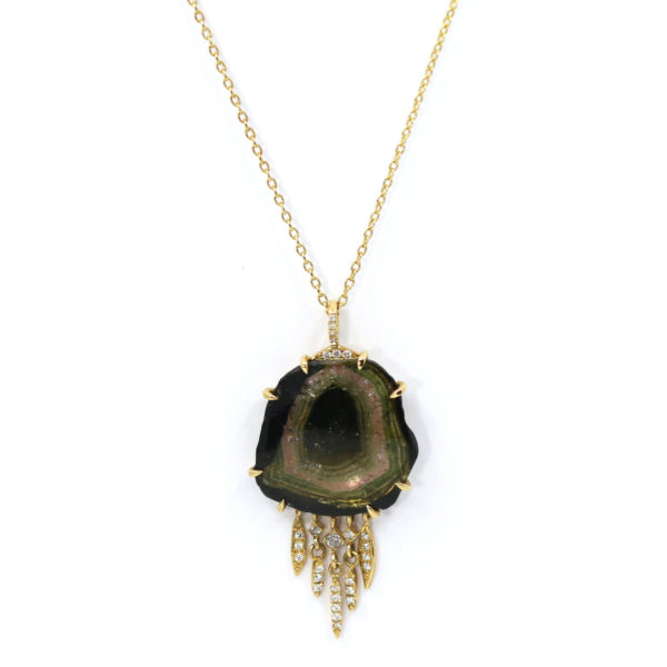 Collier Songe, tourmaline pailletée et diamants