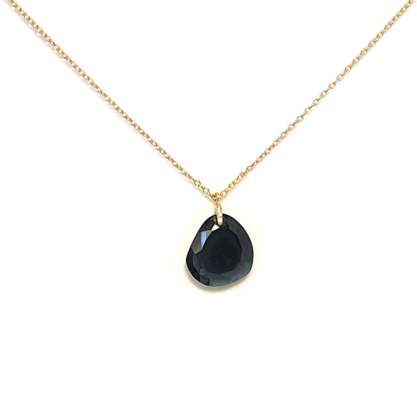 Collier or 18cts, iolite et diamants