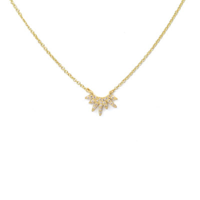 Collier mini Soleil et diamants or jaune