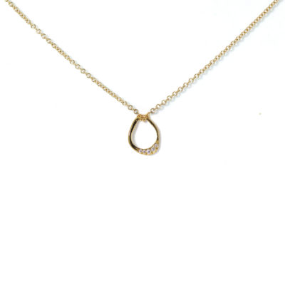 Collier galet or et diamants