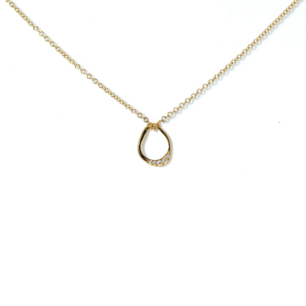 Collier galet or et diamants