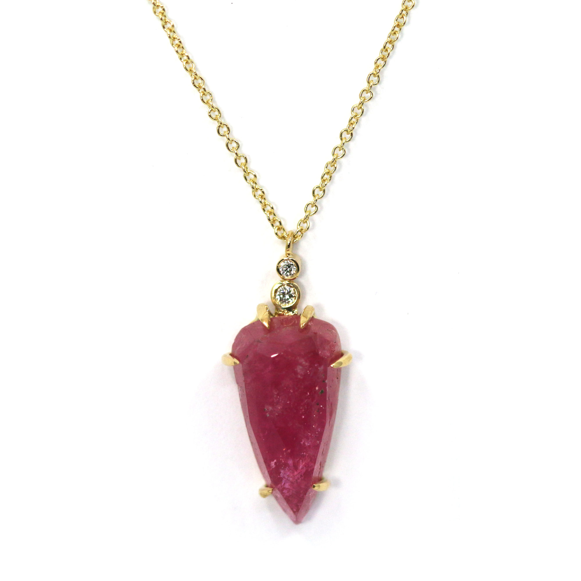 collier Aurore tourmaline rose et diamants