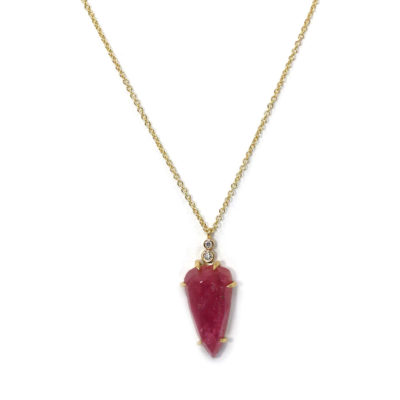 collier Aurore tourmaline rose et diamants