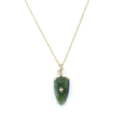 Collier Couchant Tourmaline verte et diamants