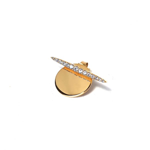 Nouvelle mono boucle Urban Tribe argent doré et swarovski blancs