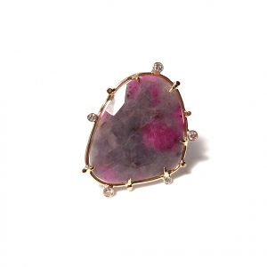 Bague Voie Lactée or jaune saphir et diamants