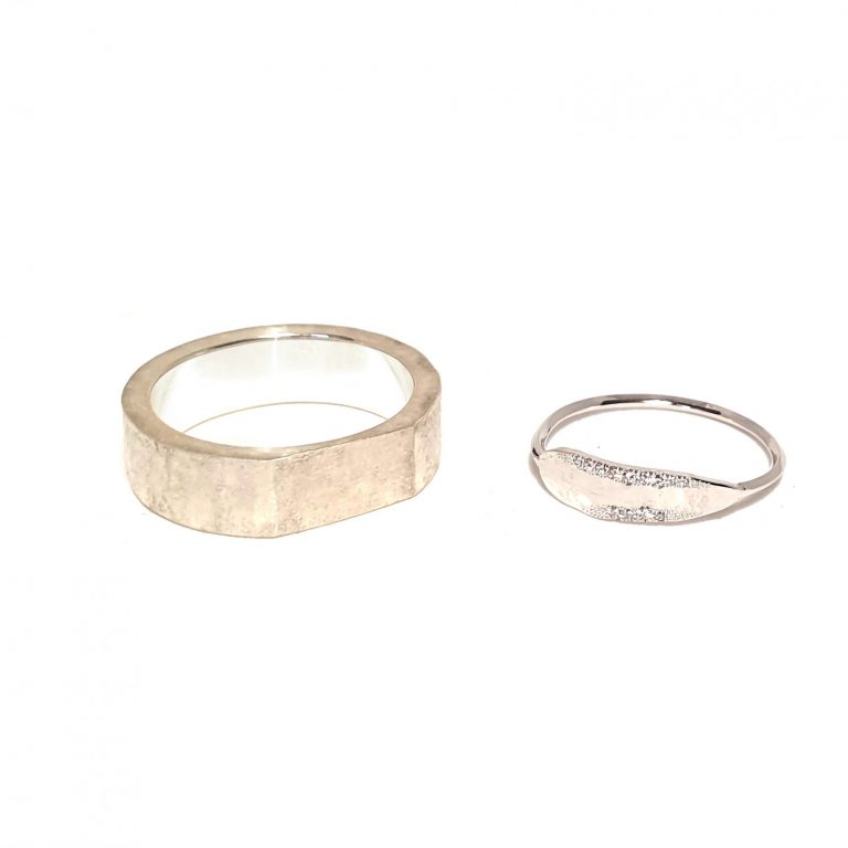 alliances argent or diamant