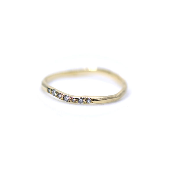 bague irrégulière or et diamants