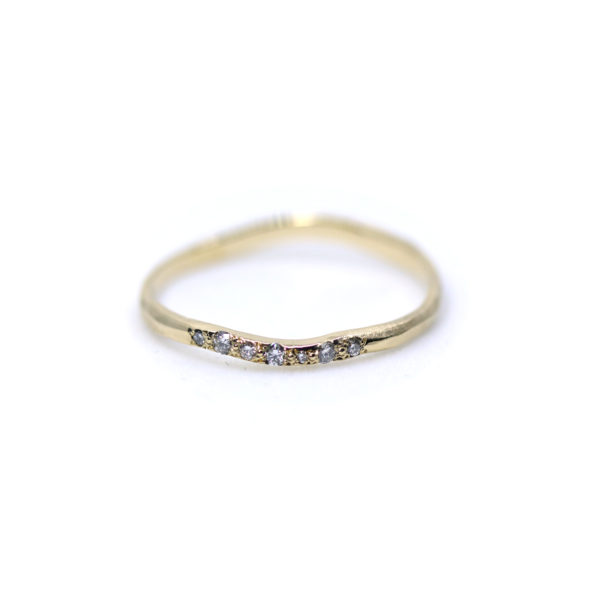bague irrégulière or et diamants