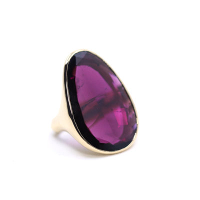Bague La Sultane or rose et rhodolite