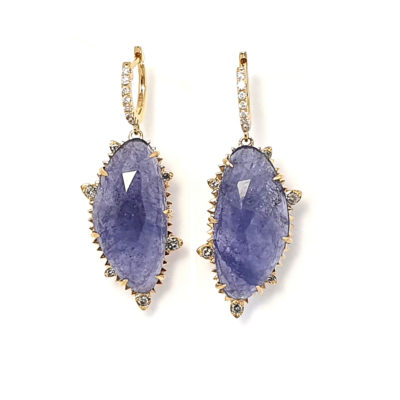 boucles d'oreilles tanzanites et diamants