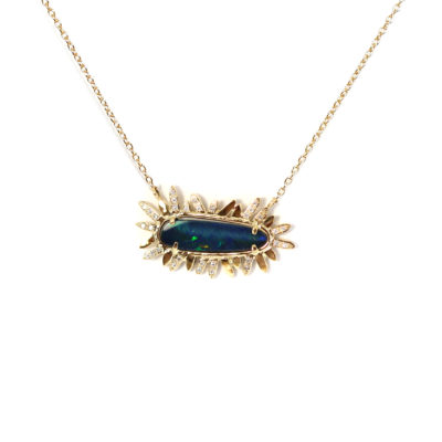 Collier Opale et diamants