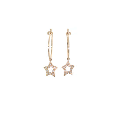 Créoles en or et étoiles diamants