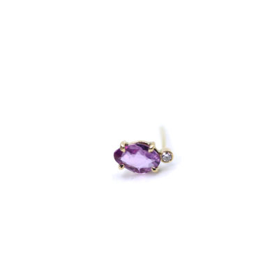 boucle d'oreille saphir rose