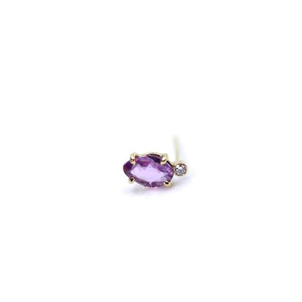 boucle d'oreille saphir rose