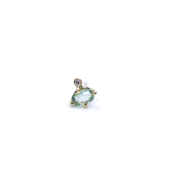 boucle saphir vert et diamant