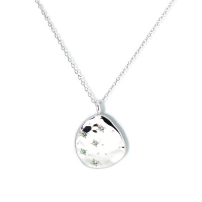 pendentif argent et pluie de diamants gris grand argent 2