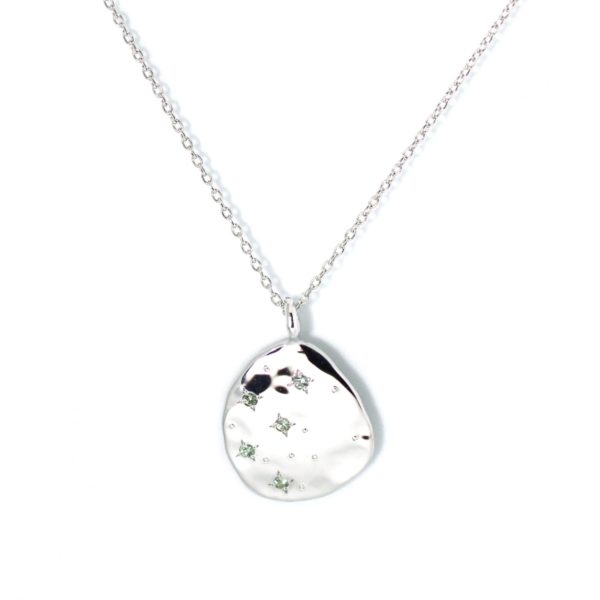 pendentif argent et pluie de diamants gris grand argent 2