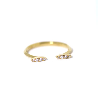 Bague Urban Tribe ouverte or et diamants