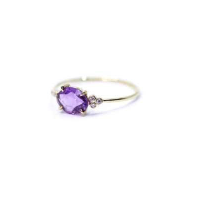 Bague saphir rose et diamants
